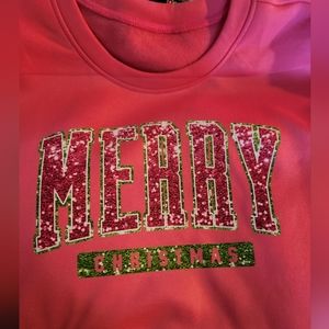 Faux Sequins Merry Christmas Pullover